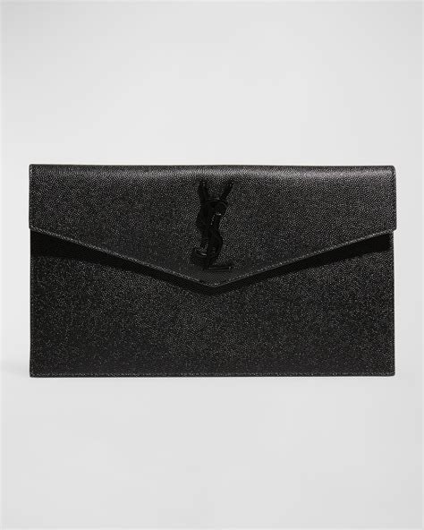 saint laurent uptown ysl pouch in grained leather|Saint Laurent Uptown YSL Pouch in Grained Leather.